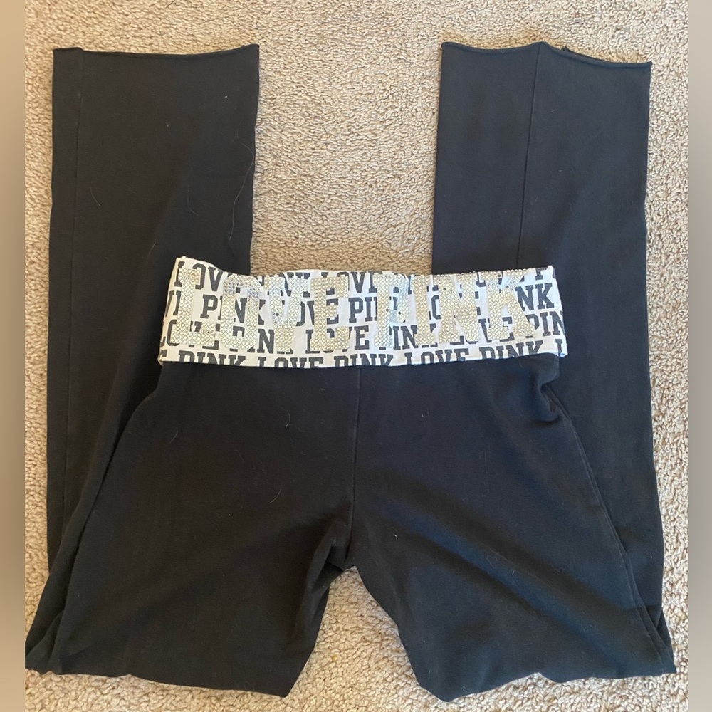 VS PINK Fold-over Flared Leggings